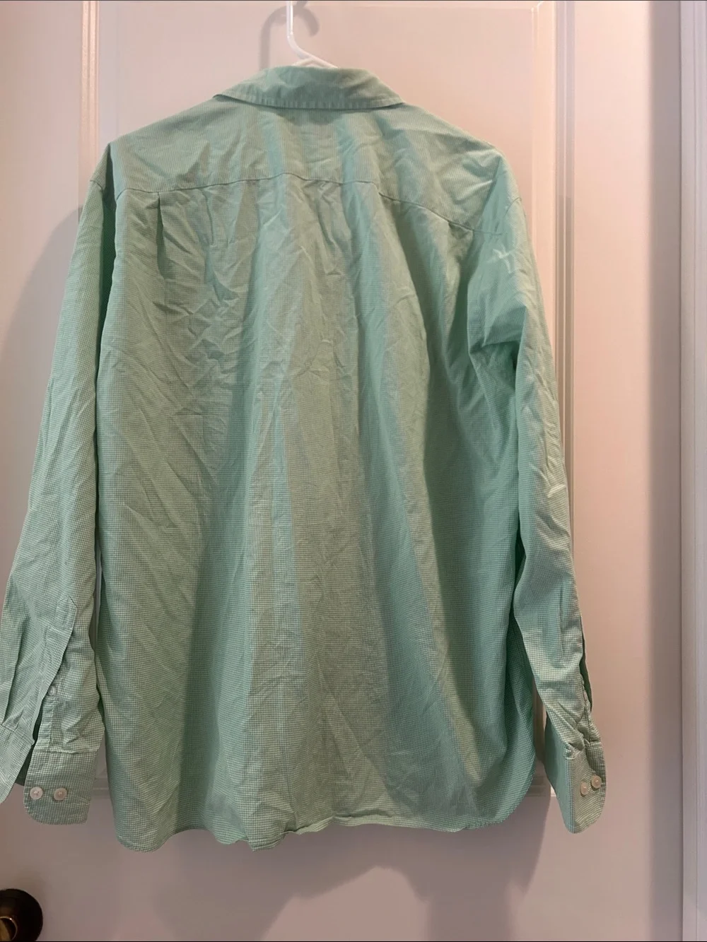J. Crew 100’s 2-Ply 100% Cotton Gingham Long-Sleeve Dress Shirt L (16-16.5)green